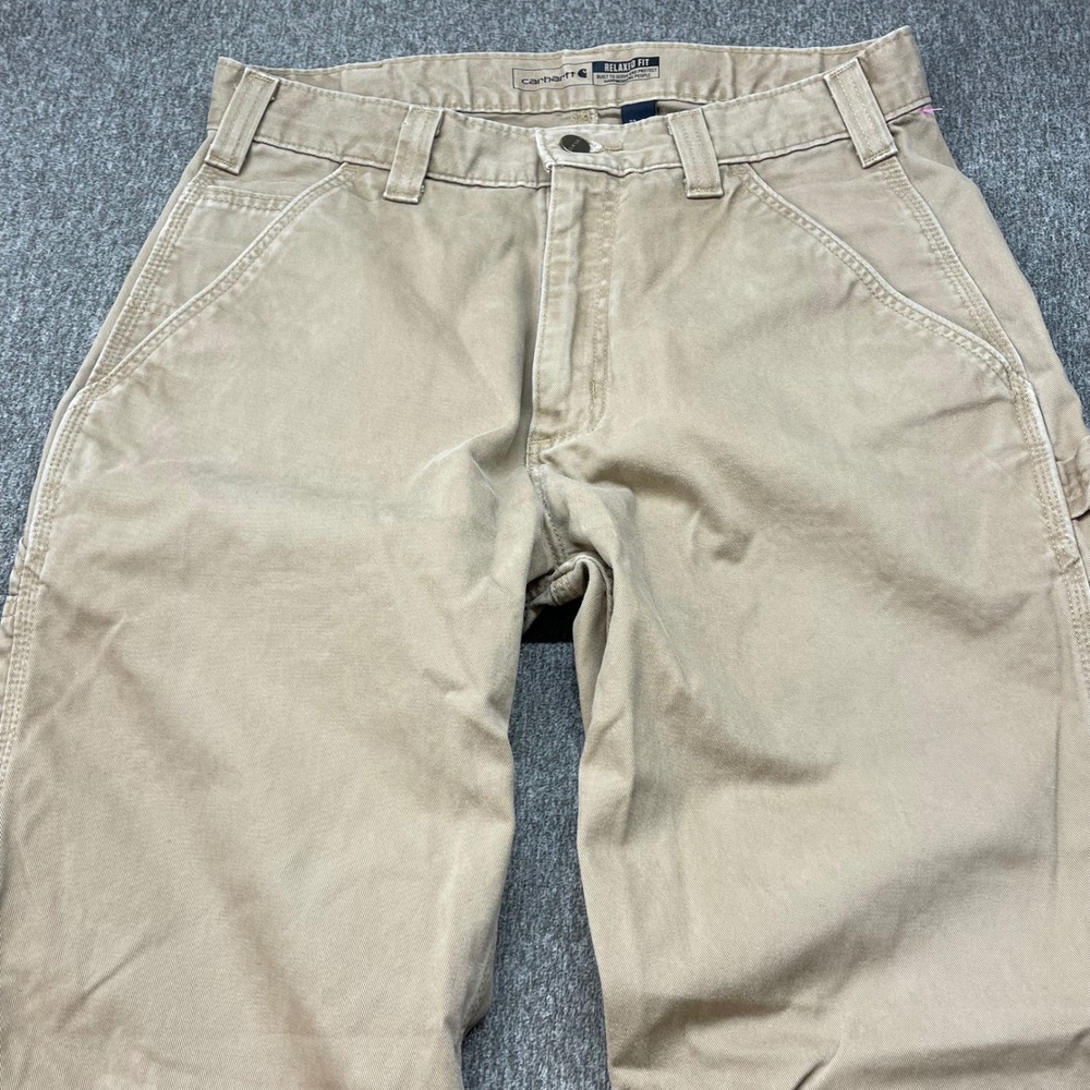 Carhartt Mens Relaxed Fit Twill Utility Work Pants Tan Khaki 32x32 (fits‎ 30x31)